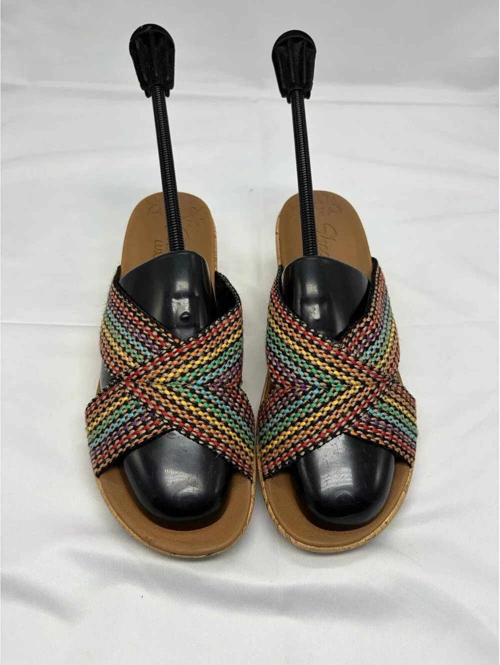 Skechers Luxe Foam Multi Color Woven Wedge Sandals 38554  Womens 7.5